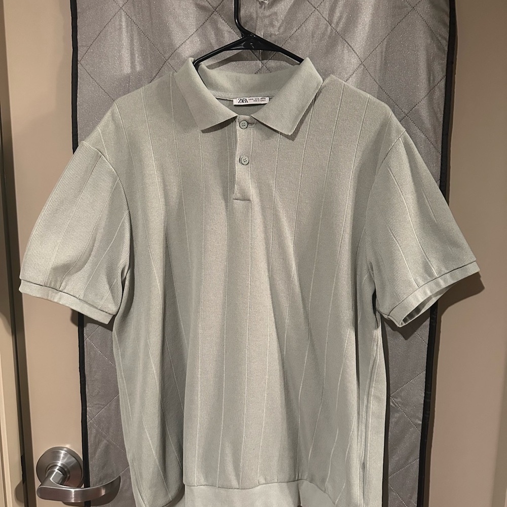 Zara Men's Mint Polo Shirt
